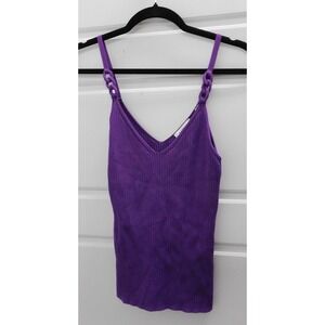 Sandro Purple Ribbed Knit Stretchy Sleeveless Tank‎ sz 2